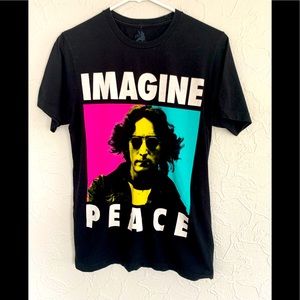 OFFICIAL JOHN LENNON IMAGINE PEACE GRAPHIC SHIRT MENS SMALL ZION ROOTSWEAR NWOT